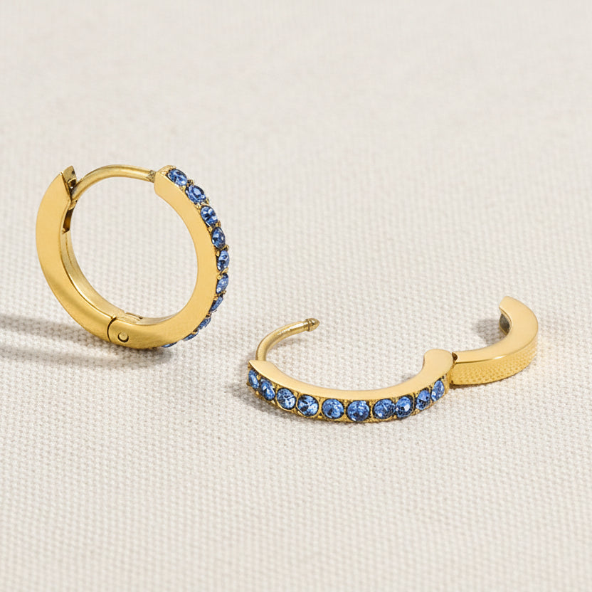 Birthstone Hoop Earrings