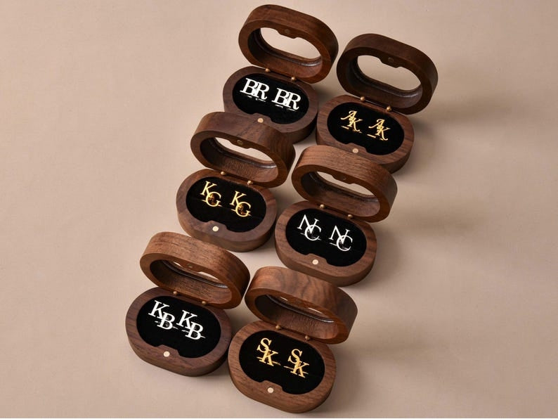Personalised groomsmen cufflinks gift set