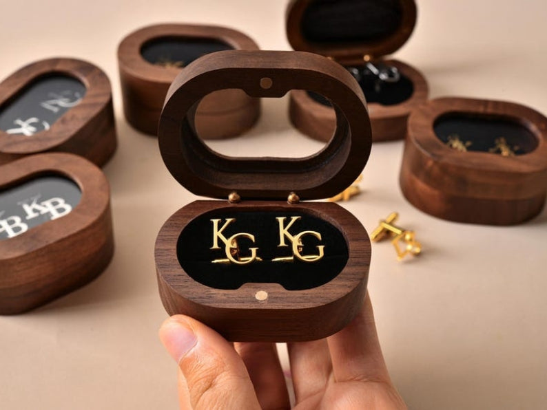 Custom letter cufflinks in gold, silver and rose gold