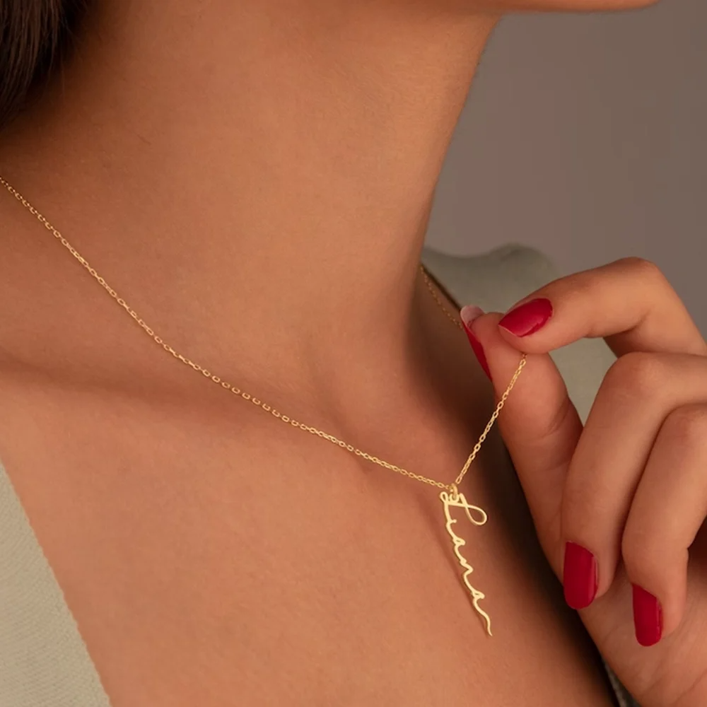Custom Vertical Name Necklace