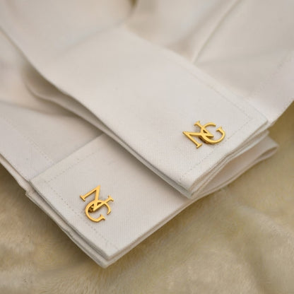 Wedding cufflinks with custom initials for best man gift