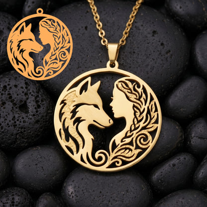 Gold-tone custom logo necklace pendant