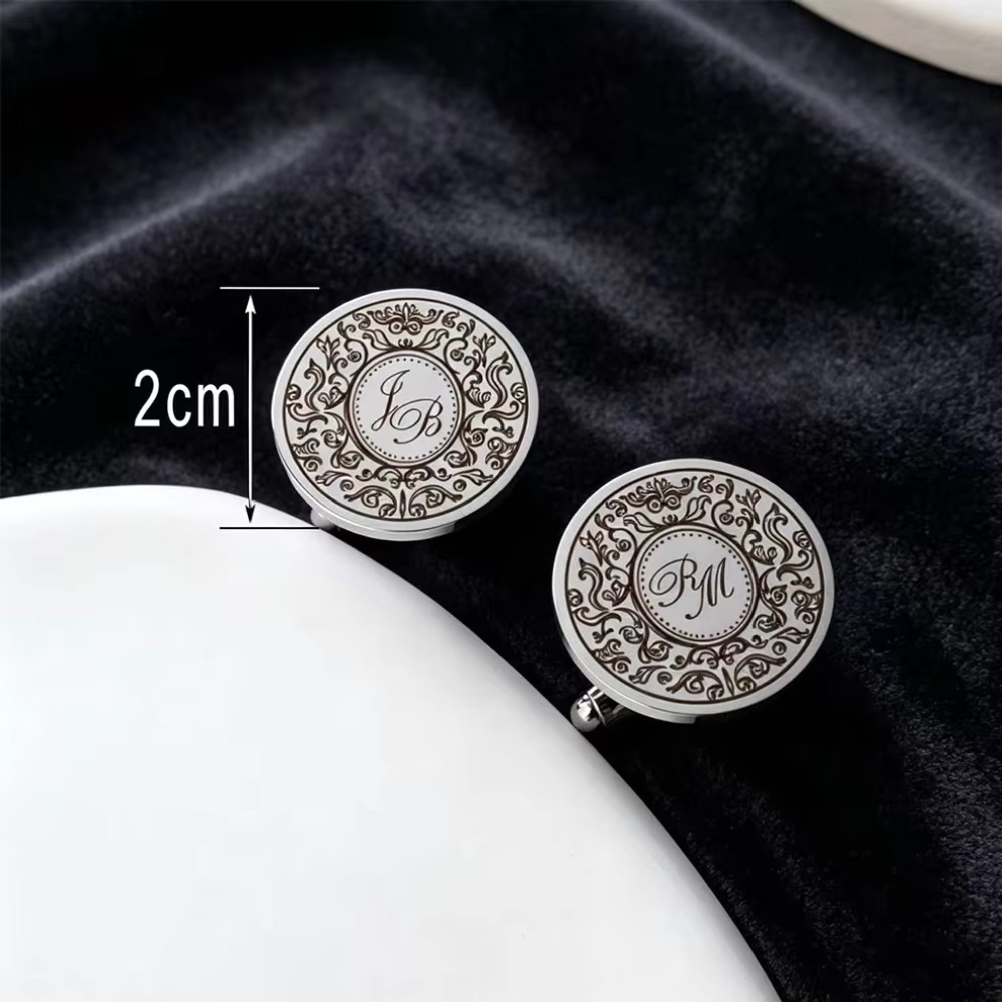 Custom Initials Date Monogram Engraved, Cufflinks