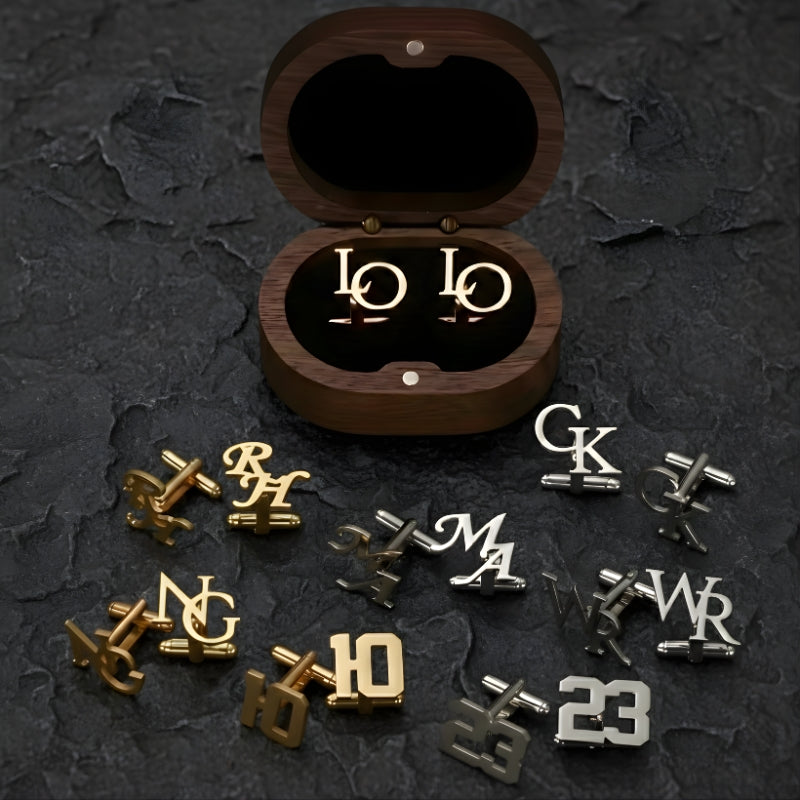 Custom Initial Cufflinks for Men, Best Man Gifts