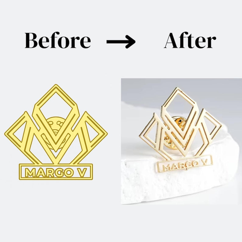 Custom Logo Brooch  Company Logo Pin  Wedding & Corporate Gift