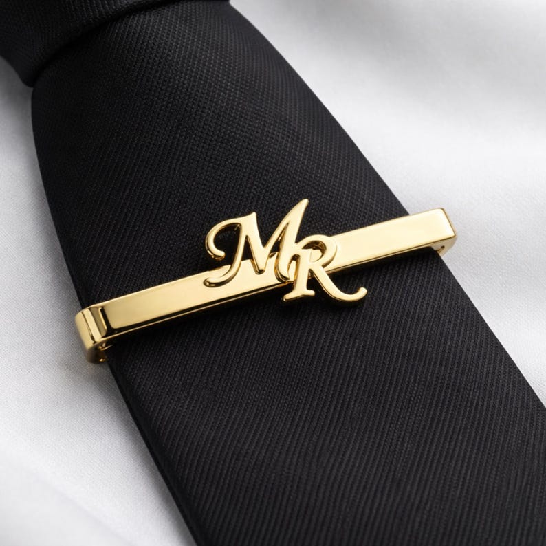 Custom Initial Tie Clip | Personalized Tie Bar | Men's Gift