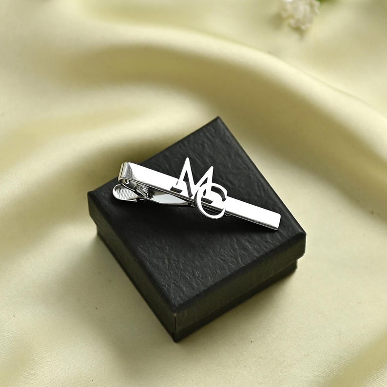 Custom Initial Tie Clip | Personalized Tie Bar | Men's Gift