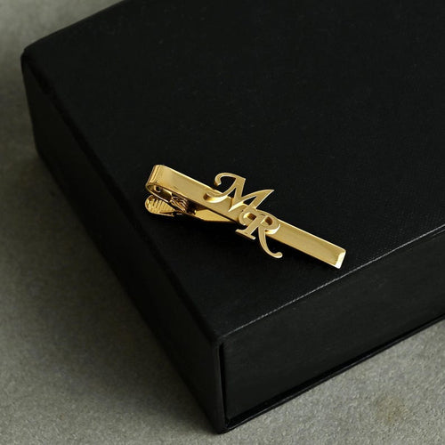 Custom Initial Tie Clip | Personalized Tie Bar | Men's Gift