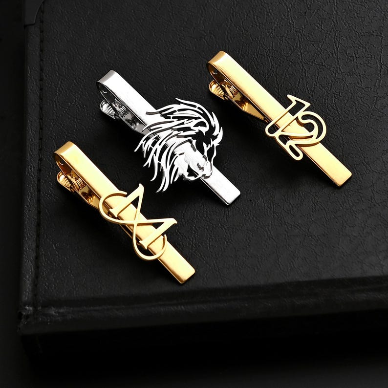 Custom Logo Tie Clip, Personalized Tie Bar, Corporate Gift