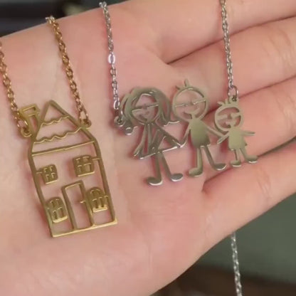 Custom logo pendant necklace product video